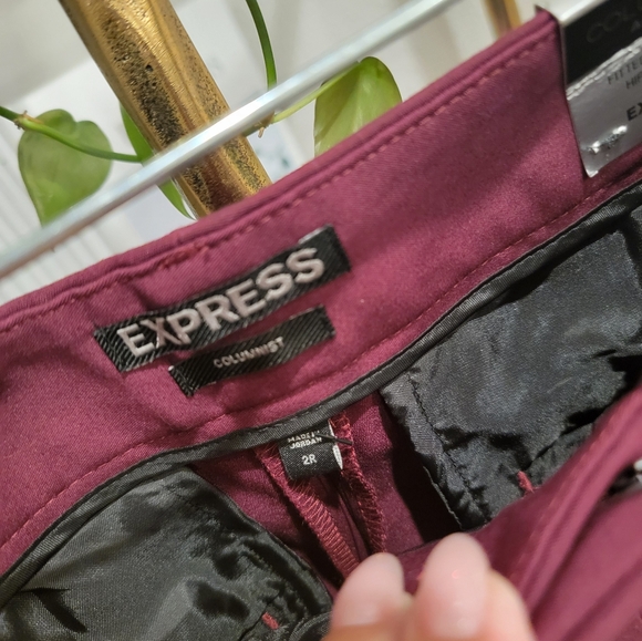 EXPRESS COLUMNIST Ankle Burgundy Pants Size 2R - Picture 3 of 4